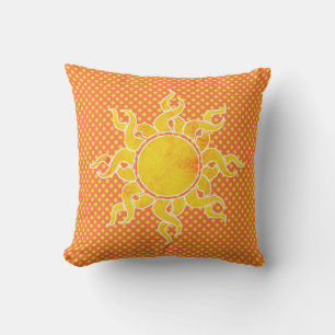 Polka Dots and Sun Outdoor Pillow