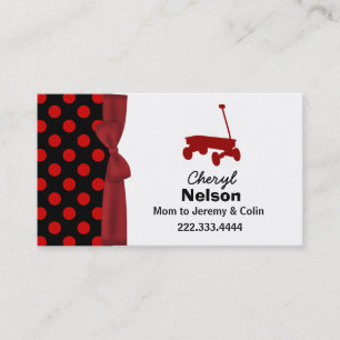 Polka Dots and Wagon Mommy Card