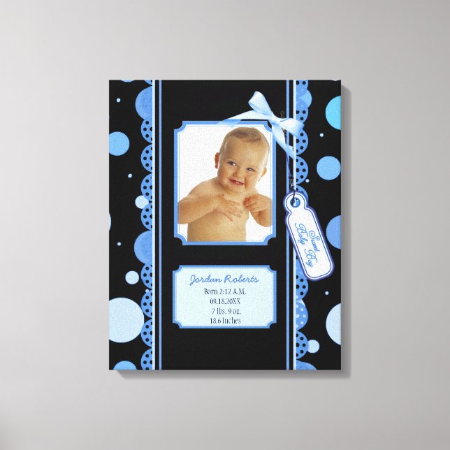 Polka Dots Baby Boy Canvas Print (Front)