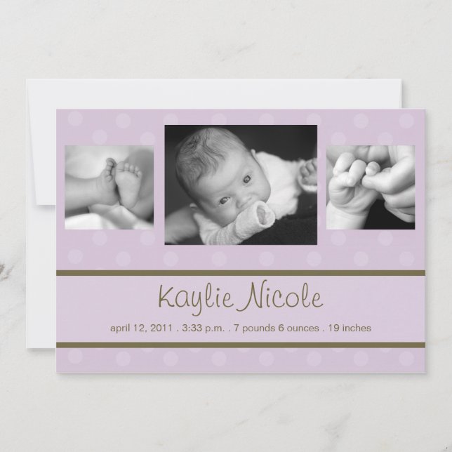 Polka Dots Birth Announcement (Front)