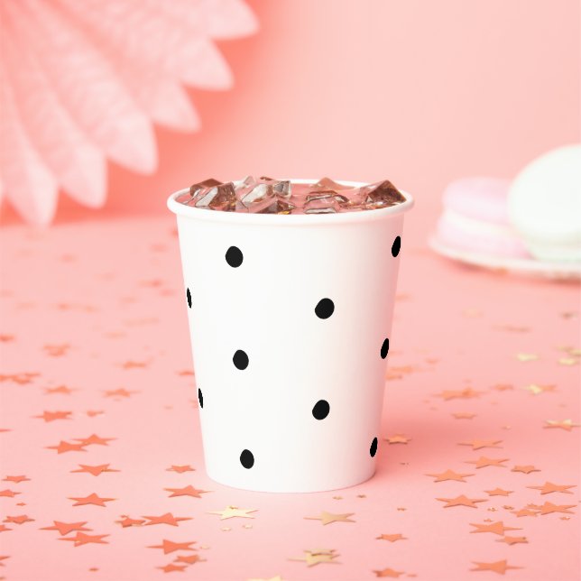 Polka dots Black and white bold pattern elegant Paper Cups (Insitu)