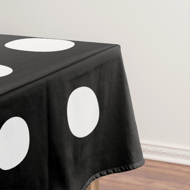 Polka dots Black and white elegant big bold Tablecloth (In Situ)