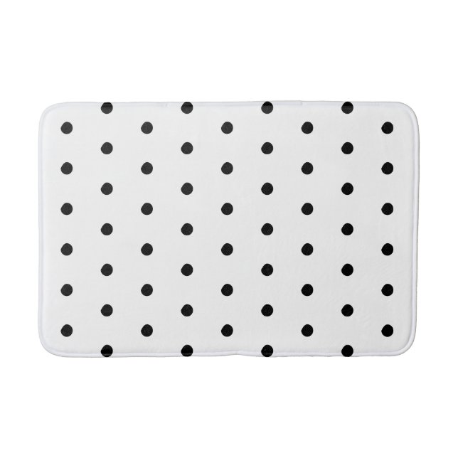 Polka dots Black and white elegant bold pattern Bath Mat (Front)