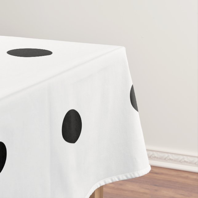 Polka dots Black and white elegant bold pattern Tablecloth (In Situ)