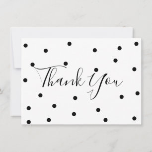 Polka Dots Black and White Thank You