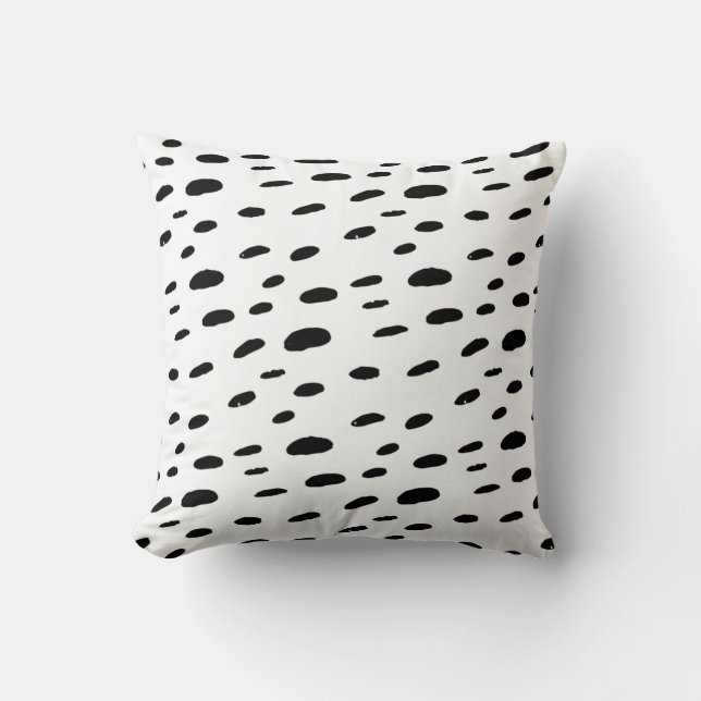 Polka Dots Black Polka Dots Dalmatian Pattern Throw Pillow (Front)