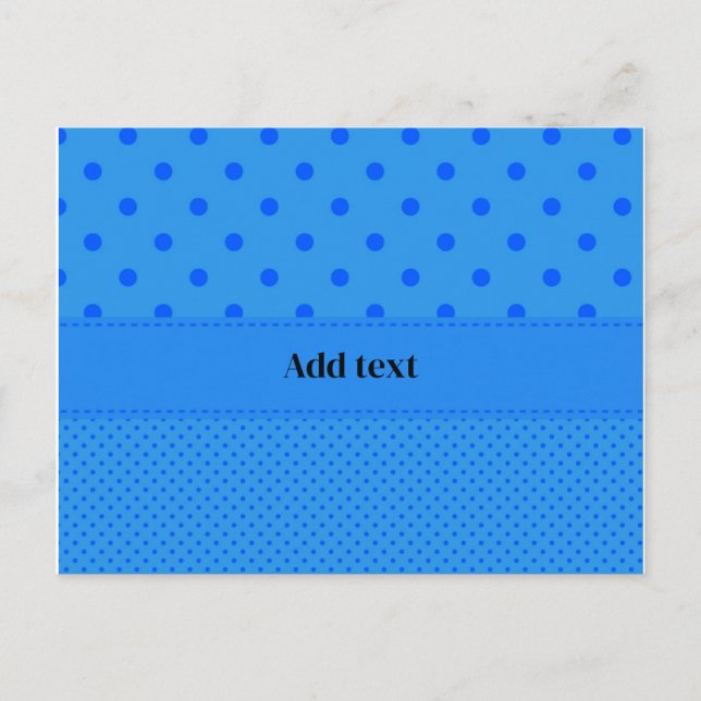 Polka Dots, Blue on Blue, Template, Postcard (Front)