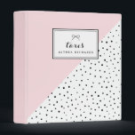 Polka Dots Blush Abtract Pattern Custom Taxes Binder<br><div class="desc">Feminine and stylish binder featuring black and white dots pattern with blush pink accent. All the texts in this binder are customizable. This will also be perfect as a gift.</div>