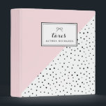 Polka Dots Blush Abtract Pattern Custom Taxes Binder<br><div class="desc">Feminine and stylish binder featuring black and white dots pattern with blush pink accent. All the texts in this binder are customizable. This will also be perfect as a gift.</div>