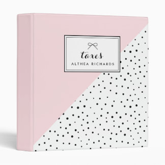 Polka Dots Blush Abtract Pattern Custom Taxes Binder