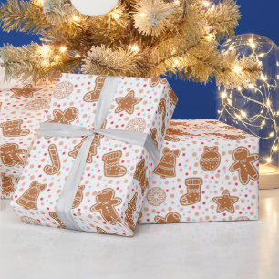 Polka Dots Brown and White Holiday Christmas Wrapping Paper