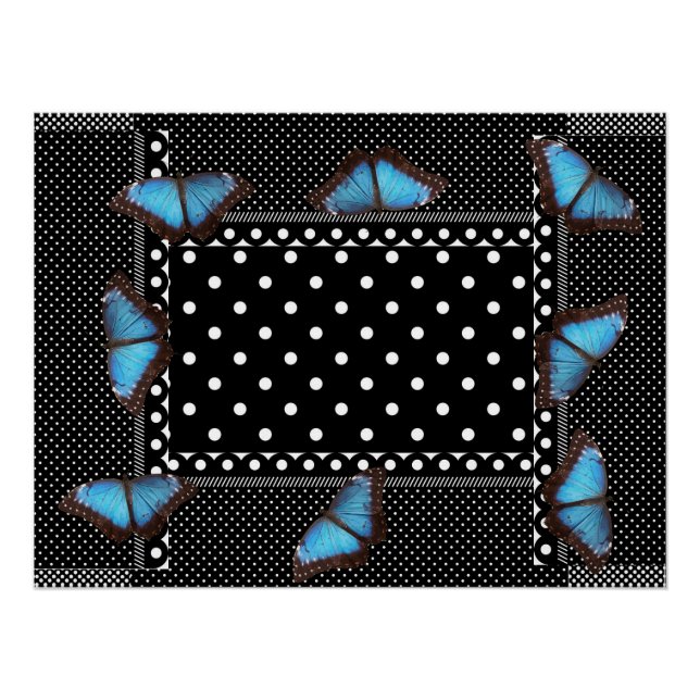 Polka-dots Butterfly Pattern Office Peace Destiny Poster (Front)