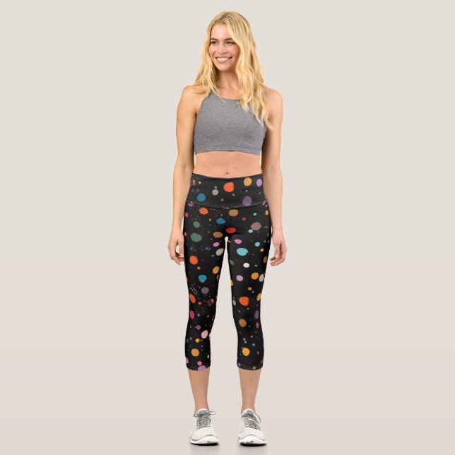 Polka Dots Capri Leggings (Front)
