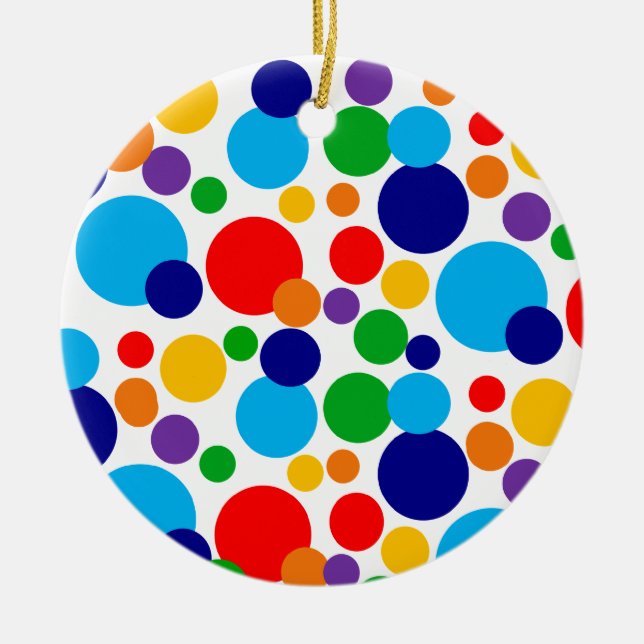Polka Dots Ceramic Ornament (Front)