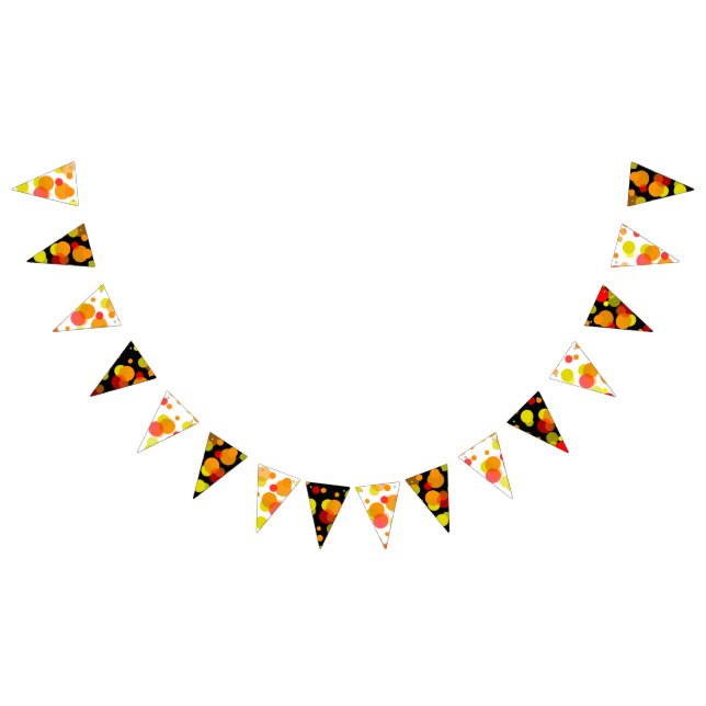 Polka Dots chaos coloured 2 + your backgr. Bunting Flags (All)