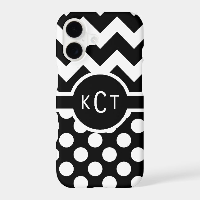 Polka Dots Chevron Pattern Monogram (Back)