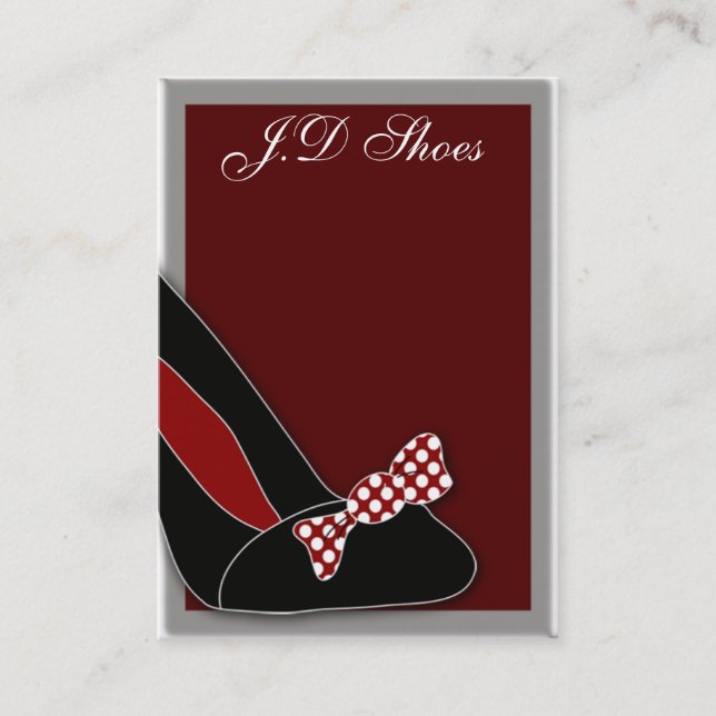 polka dots  chic shoes  business cards (Front)