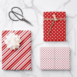 Polka Dots Christmas Wrapping Paper Sheet