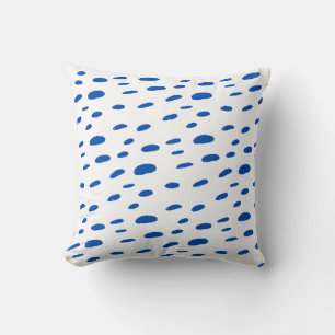 Polka Dots Cobalt Blue Pattern Throw Pillow