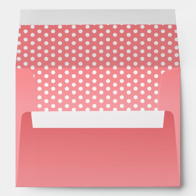 Polka Dots Coral Pattern Envelopes (Back (Bottom))