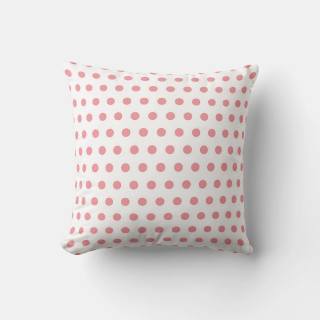 Polka Dots - Coral Throw Pillow (Front)