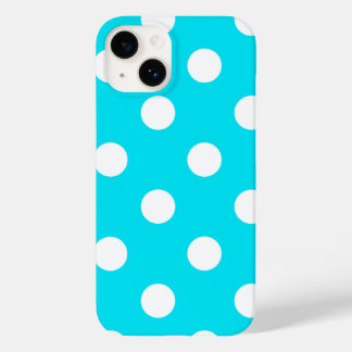 Polka dots cyan hex code 00E3F4 Case-Mate iPhone 14 Case