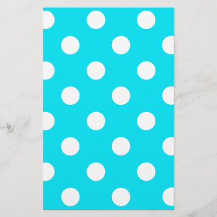 Polka dots cyan hex code 00E3F4 Stationery