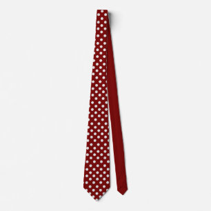 Polka dots deep red tie