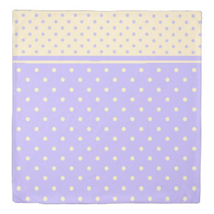 Polka dots, dots, lavender and yellow duvet cover