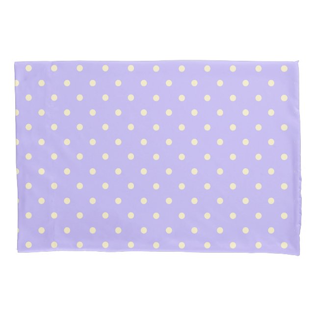 Polka dots & dots lavender and yellow  pillowcase (Front)