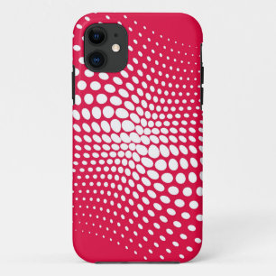 Polka Dots Flag on Red Background iPhone 11 Case