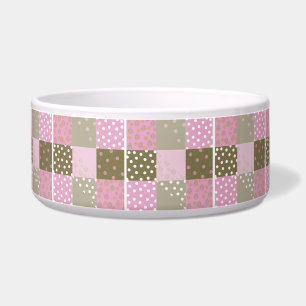 Polka Dots Flowers Brown Pink Quilt
