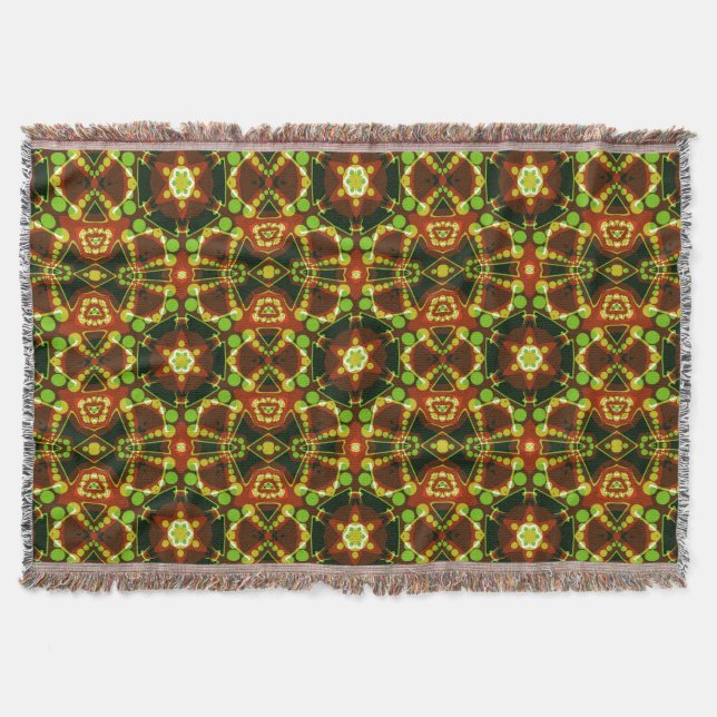 Polka Dots Geometric Star Woven Throw Blanket (Front)