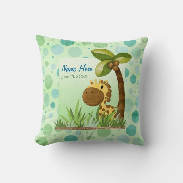 Polka Dots Giraffe Keepsake Pillow (Front)