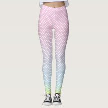 Polka Dots Gradient Pink  Blue Yellow Leggings