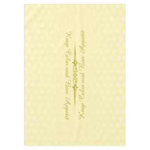 Polka Dots gradients light yellow + your text Tablecloth