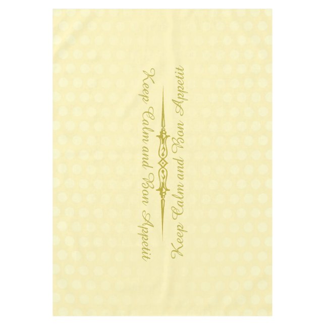 Polka Dots gradients light yellow + your text Tablecloth (Front)