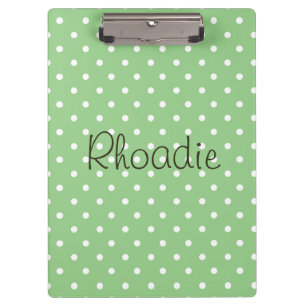 Polka Dots Green and White Clipboard