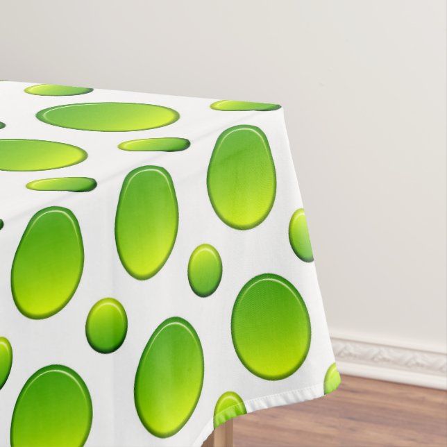 Polka dots green element tablecloth (In Situ)