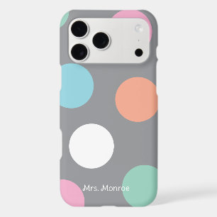 Polka Dots Grey Soft Pink Green Blue Orange Chic