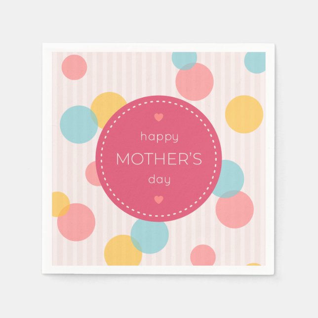 Polka Dots Happy Mother's Day | Napkin (Front)