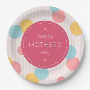 Polka Dots Happy Mother's Day   Paper Plate
