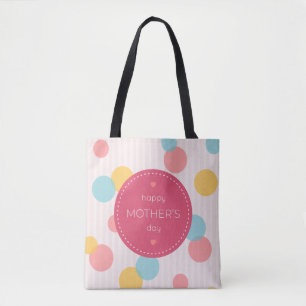 Polka Dots Happy Mother's Day   Tote Bag