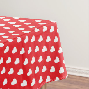 Polka dots hearts tablecloth