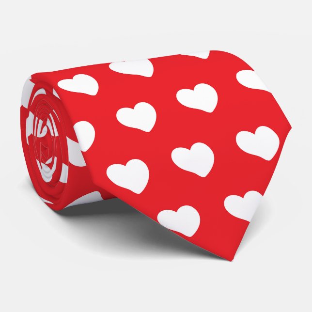 Polka dots hearts tie (Rolled)