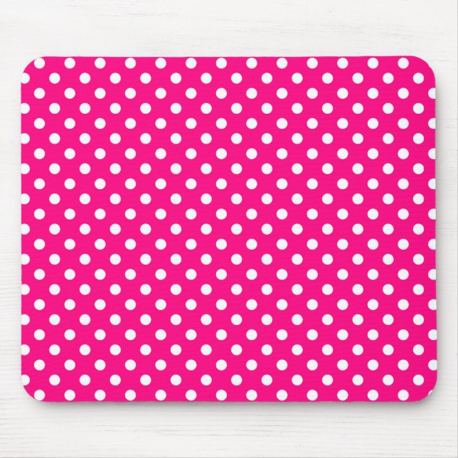 Polka Dots in Bright Pink Mousepad (Front)
