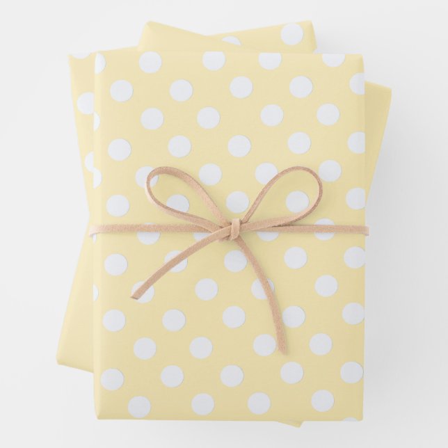 polka dots in butter  yellow wrapping paper sheet (In situ)