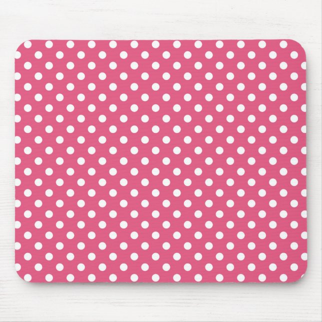 Polka Dots in Dark Pink Mousepad (Front)