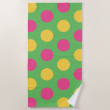 Polka Dots in Lime Green Hot Pink and Yellow