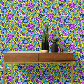 Polka Dots in Pink Blue Teal Stick and Peel Wallpaper